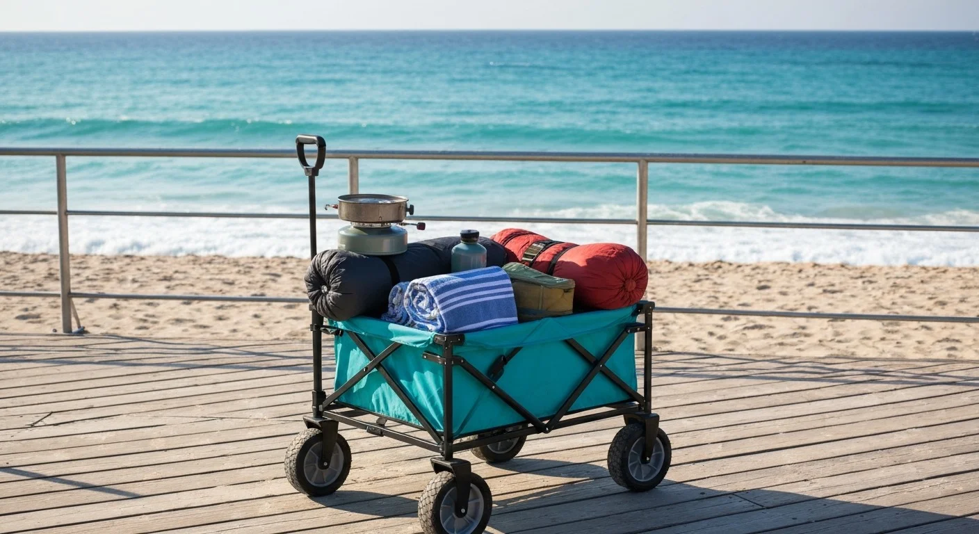 Folding Utility Wagons in use
