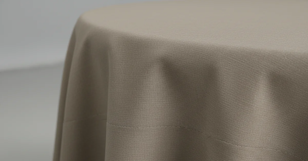 Guide: tablecloth for 60in round table — For a 60-inch round table, use a 90-inch 600D Oxford tablecloth with ASTM F1561