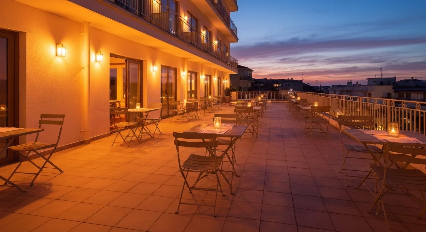 Event setup with branded canopies and seating