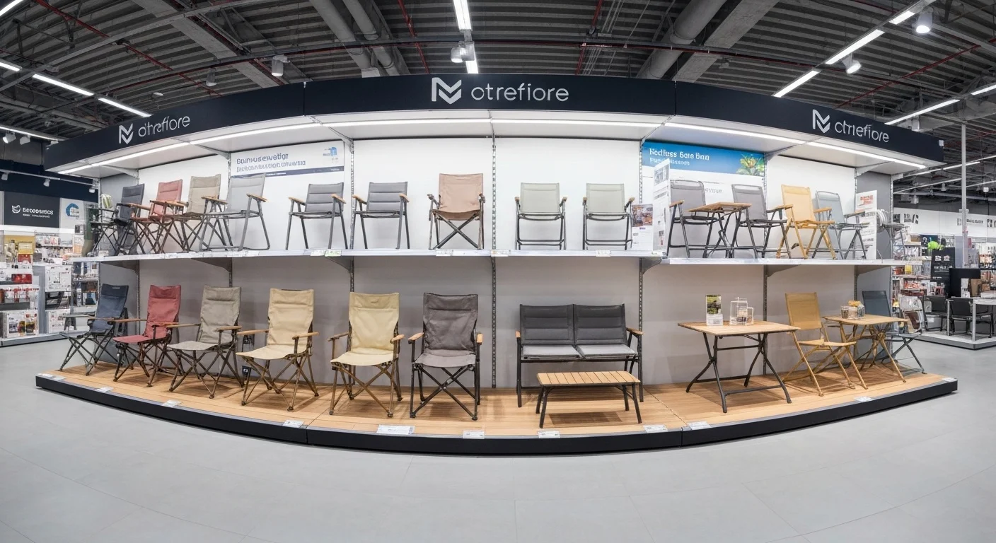 Packaged outdoor products on retail shelves