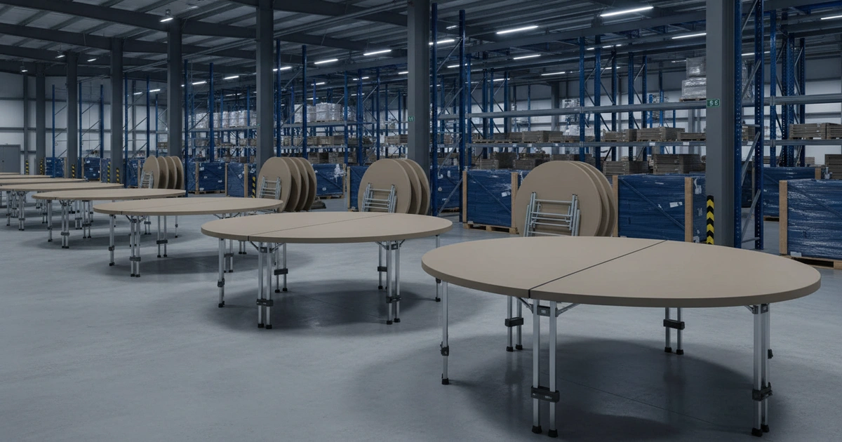 Tutorial: round table apply — Round table apply cuts event costs 28% by matching chipboard vs fabric tables, 6