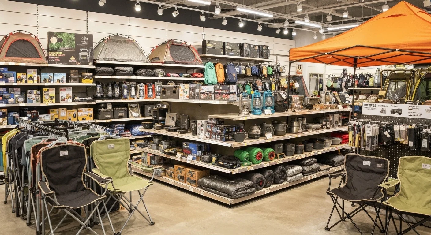 Outdoor furniture display in major retail store